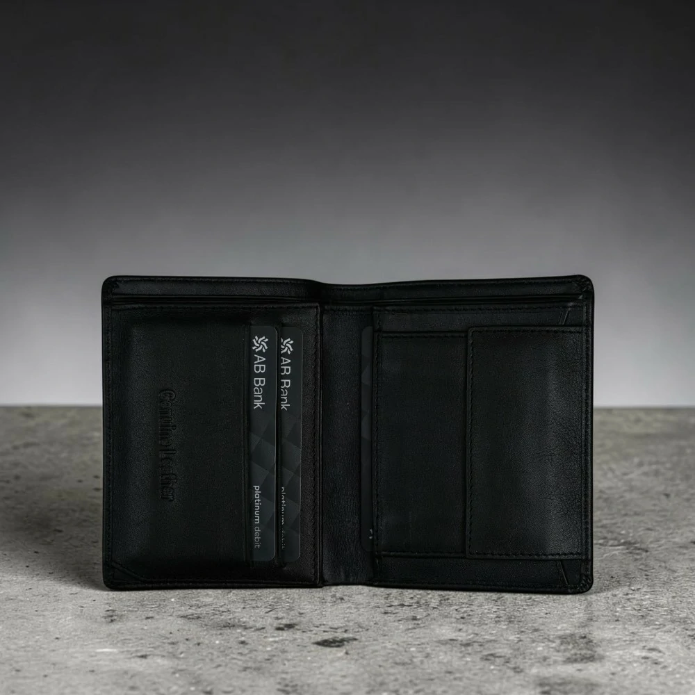 Zays Handcrafted Premium Leather Bifold Short Wallet - W107 - Image 10