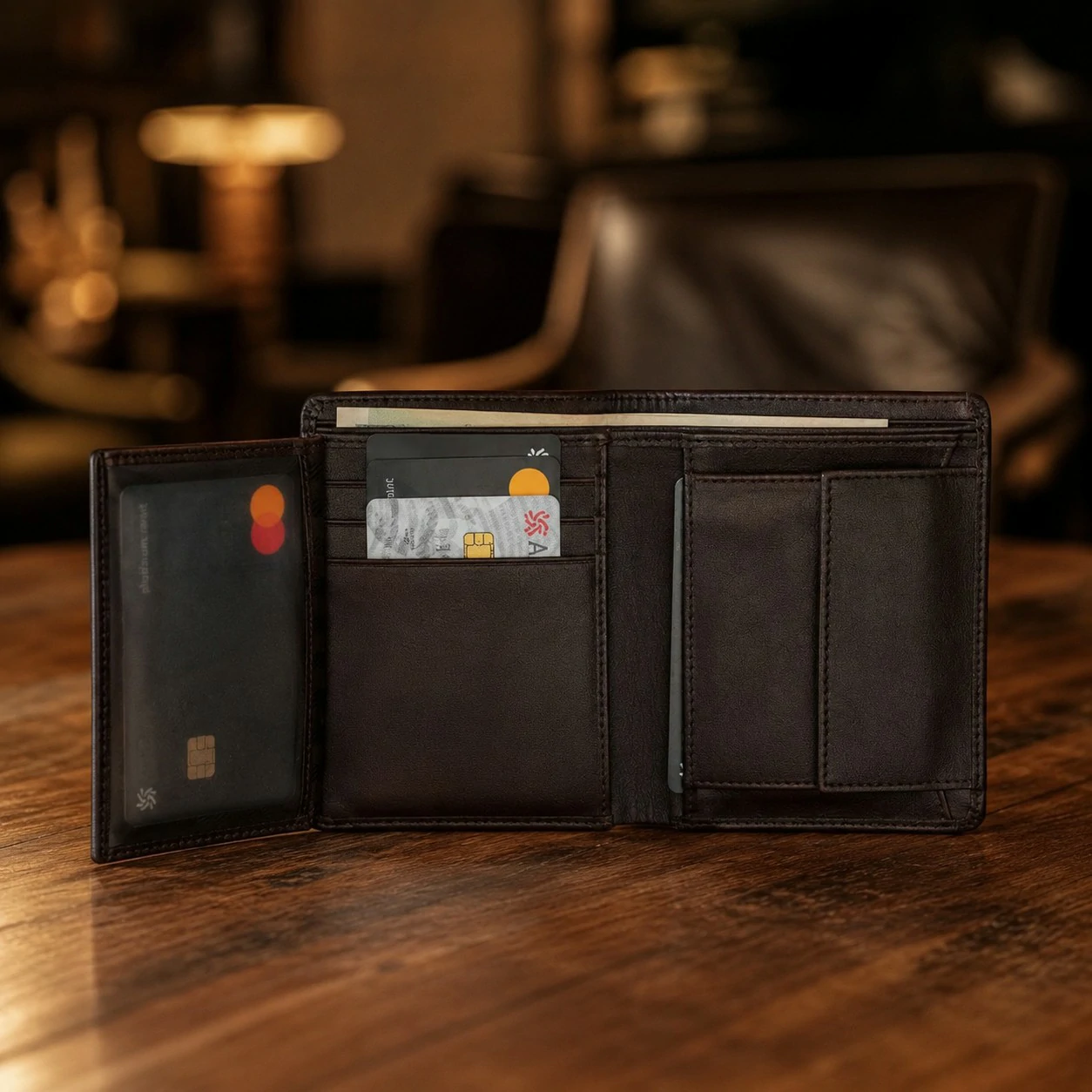 Zays Handcrafted Premium Leather Bifold Short Wallet - W107 - Image 13