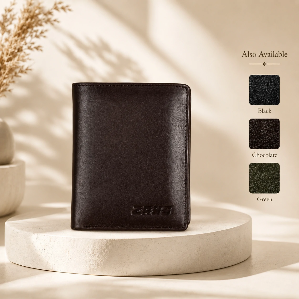 Zays Handcrafted Premium Leather Bifold Short Wallet - W107 - Image 6