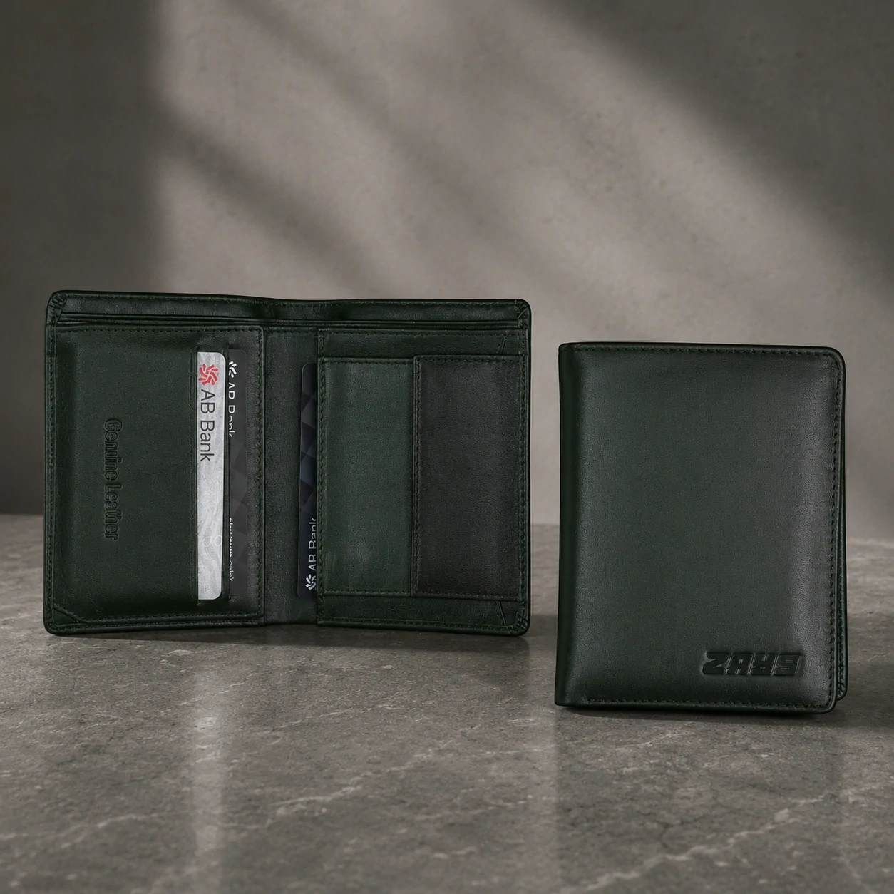 Zays Handcrafted Premium Leather Bifold Short Wallet - W107 - Image 4