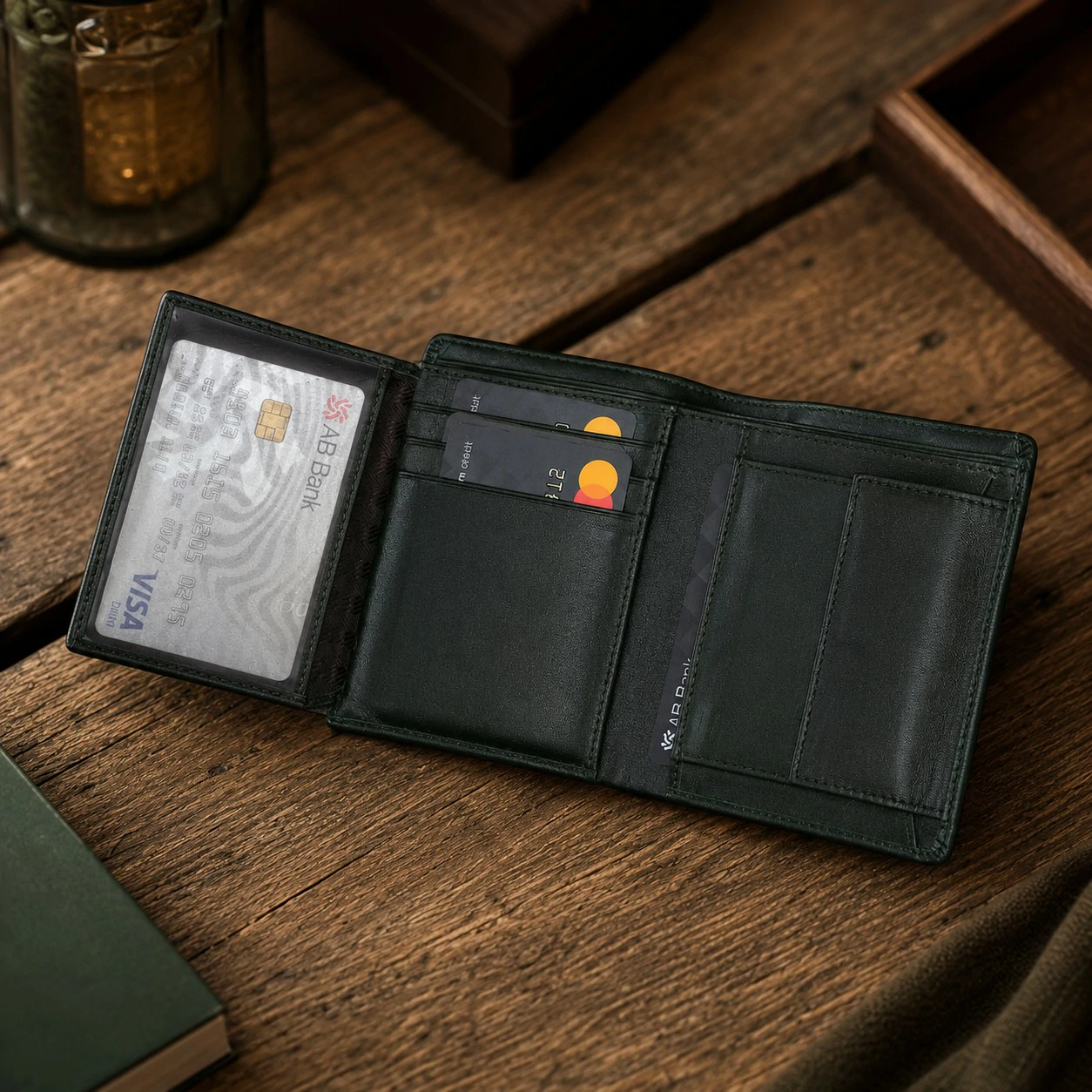 Zays Handcrafted Premium Leather Bifold Short Wallet - W107 - Image 20