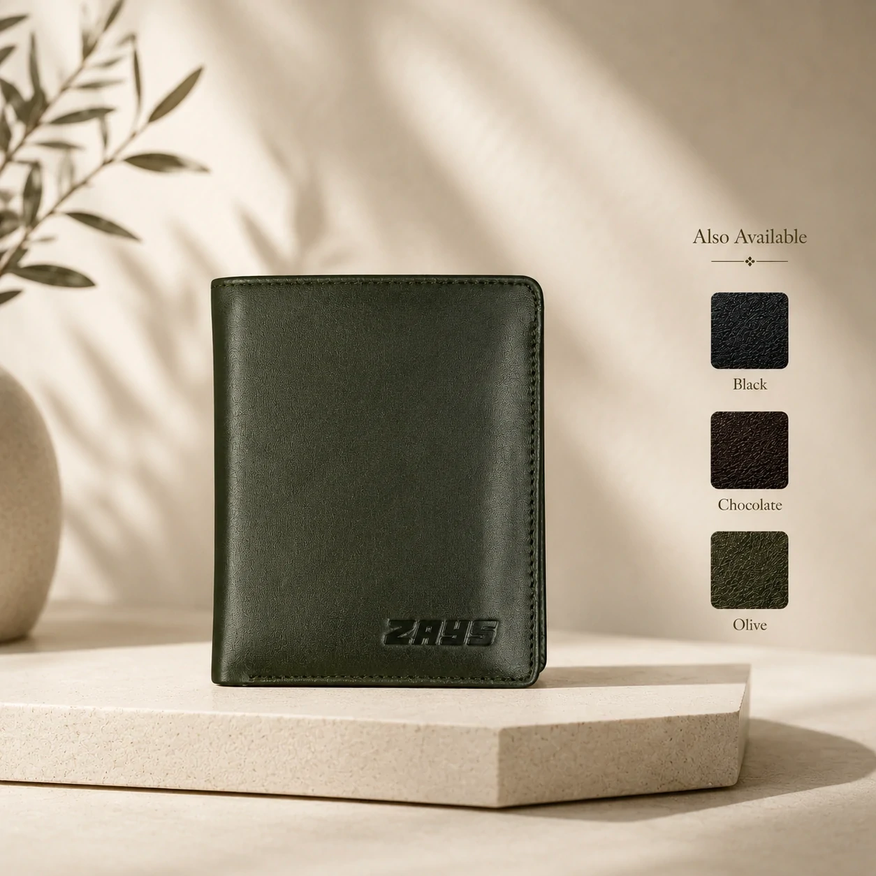 Zays Handcrafted Premium Leather Bifold Short Wallet - W107 - Image 8