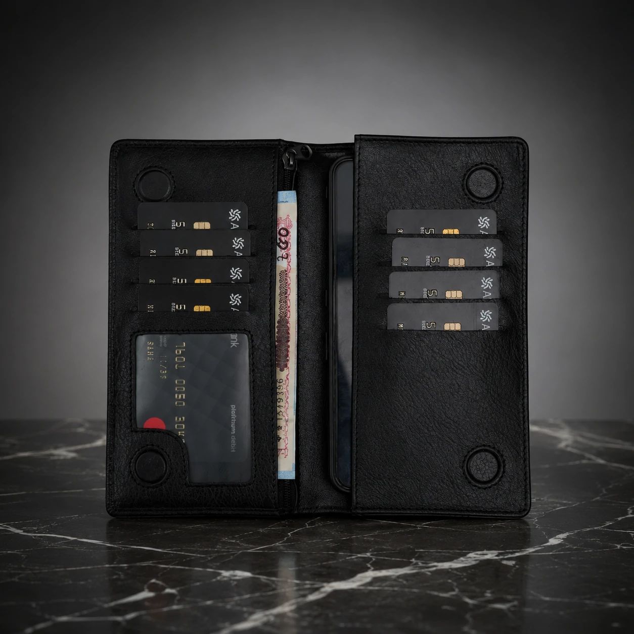 Zays Handcrafted Premium Eco-Friendly Leather Long Wallet for Mobile and Many things - W108 - Image 18