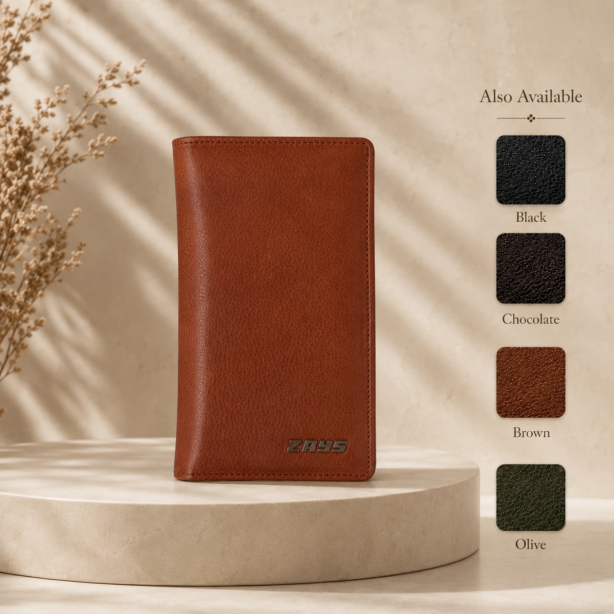 Zays Handcrafted Premium Eco-Friendly Leather Long Wallet for Mobile and Many things - W108 - Image 13