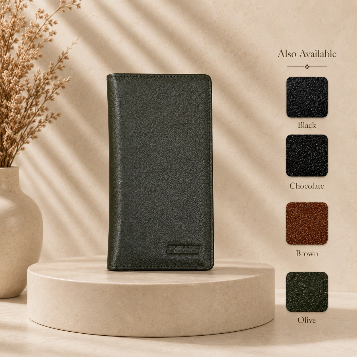 Zays Handcrafted Premium Eco-Friendly Leather Long Wallet for Mobile and Many things - W108 - Image 31