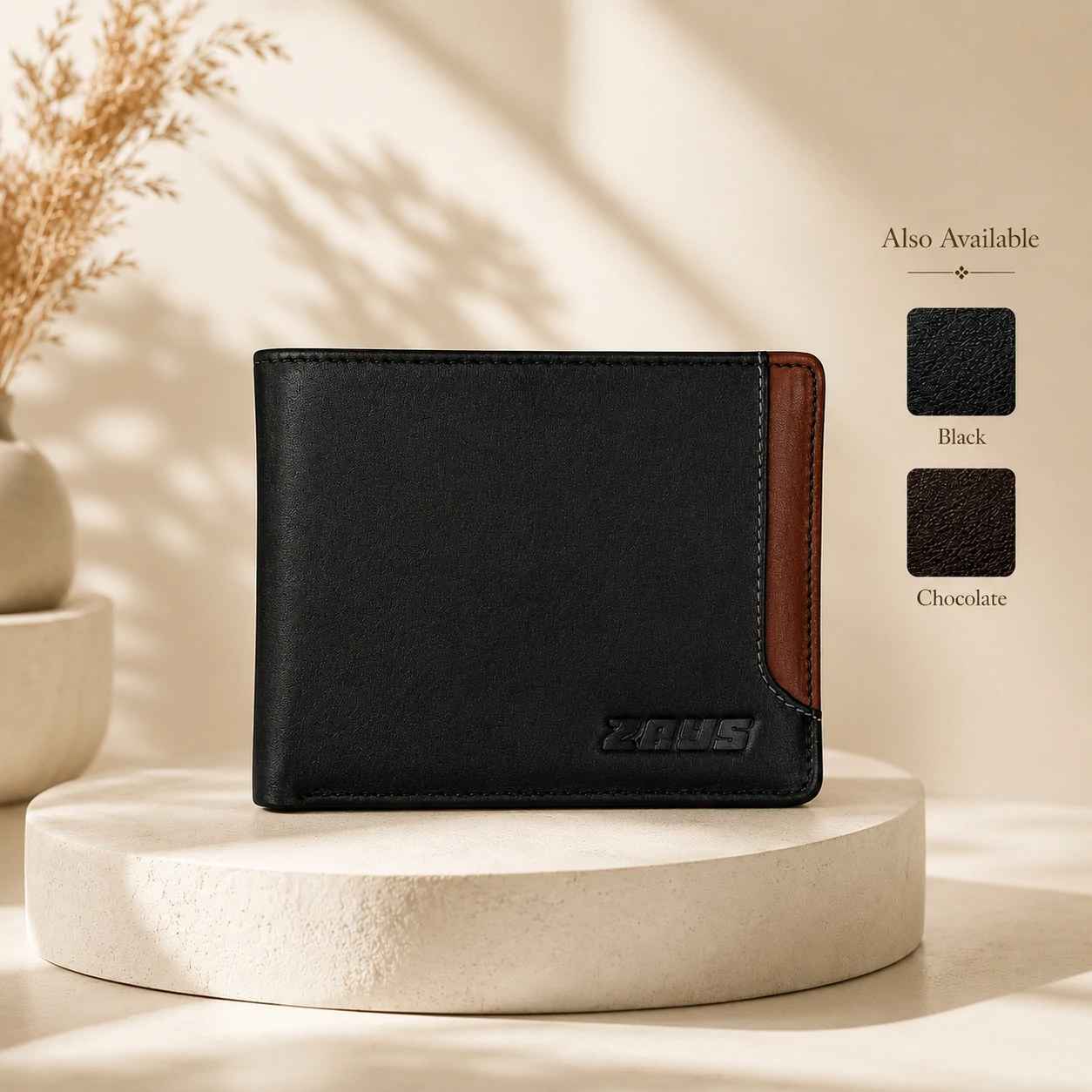 Zays Handcrafted Premium Leather Bifold Short Wallet - W109 - Image 14