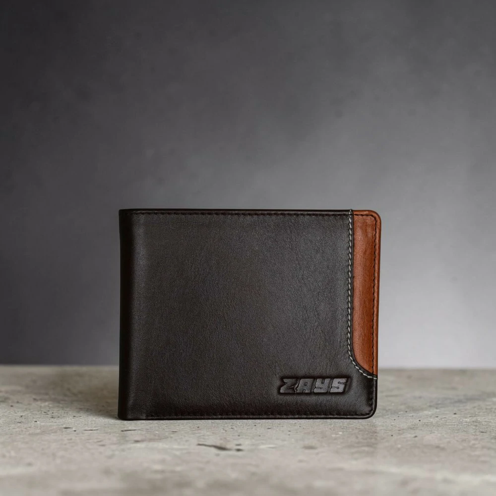 Zays Handcrafted Premium Leather Bifold Short Wallet - W109 - Image 6