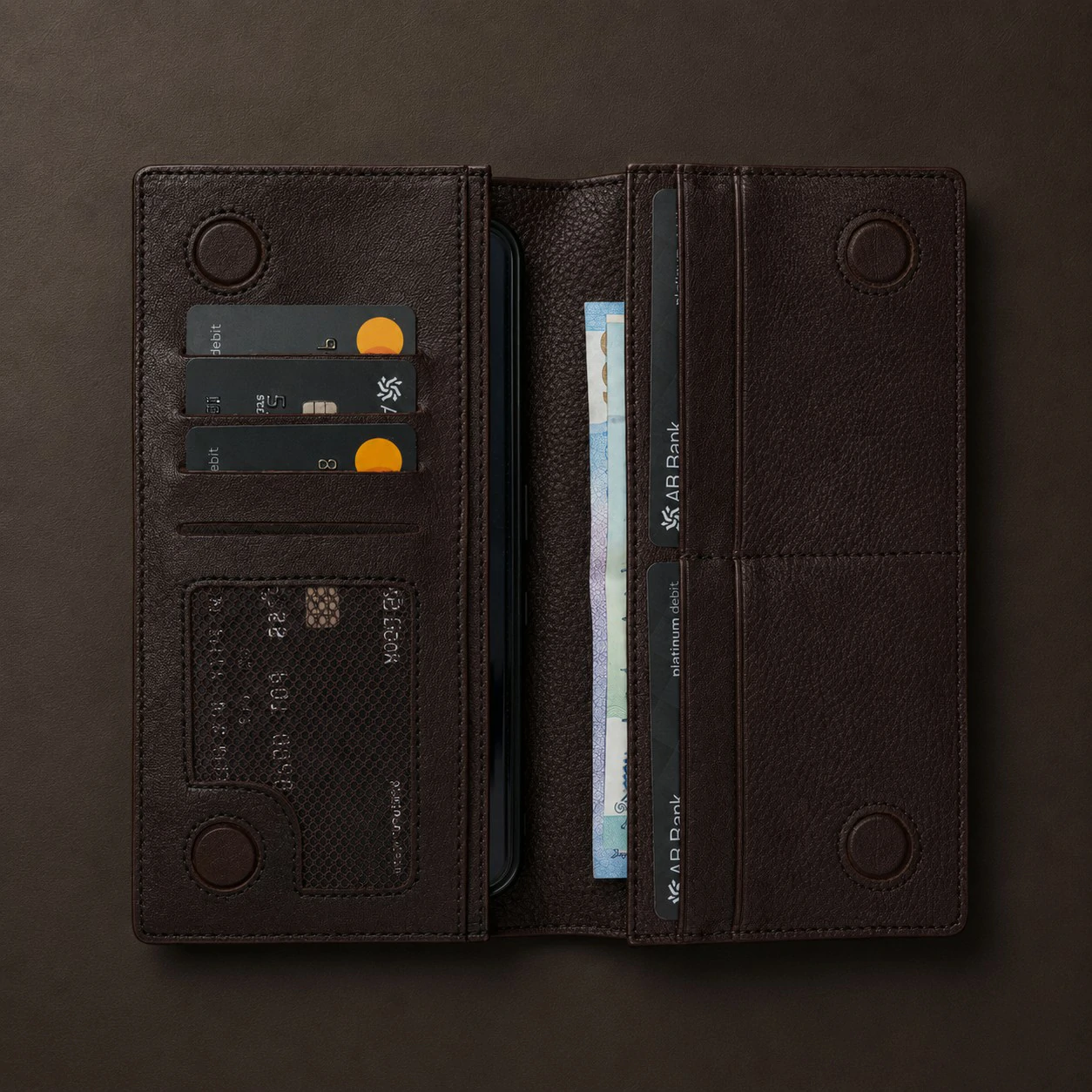 Zays Handcrafted Premium Eco-Friendly Leather Long Wallet for Mobile and Many things - W110 - Image 19