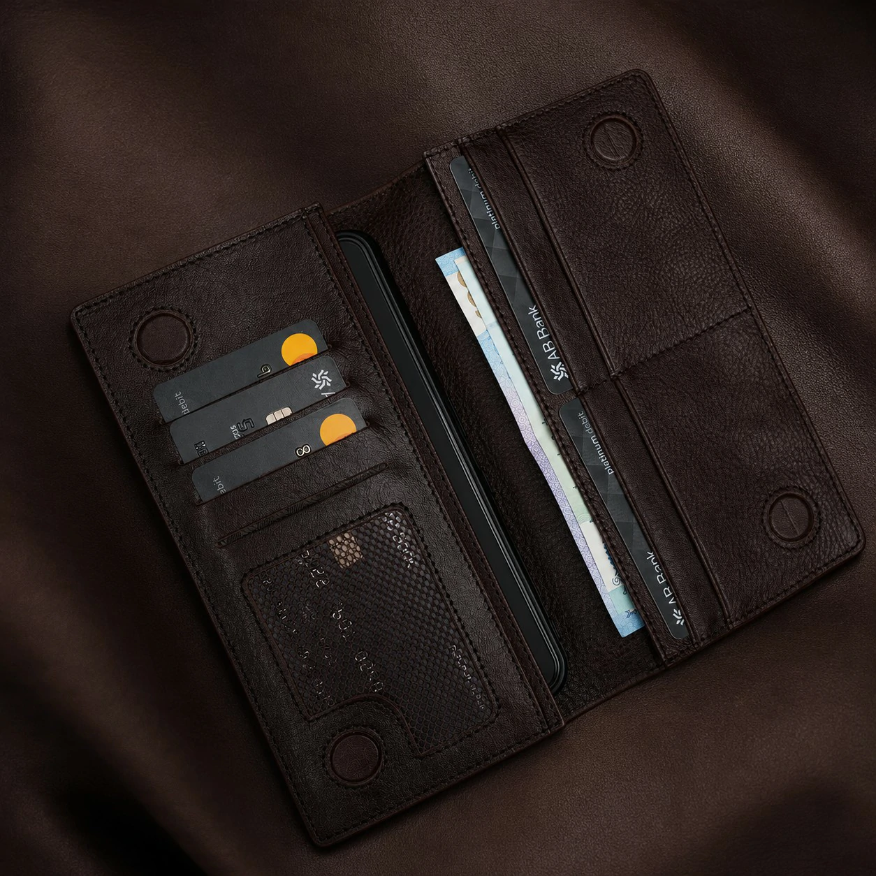 Zays Handcrafted Premium Eco-Friendly Leather Long Wallet for Mobile and Many things - W110 - Image 13