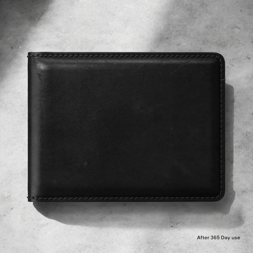 Zays Handcrafted Premium Leather Bifold Short Wallet - W111 - Image 11