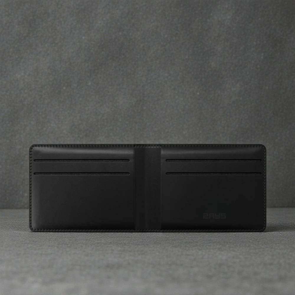 Zays Handcrafted Premium Leather Bifold Short Wallet - W111 - Image 13