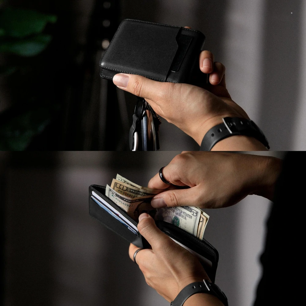 Zays Handcrafted Premium Leather Bifold Short Wallet - W111 - Image 14