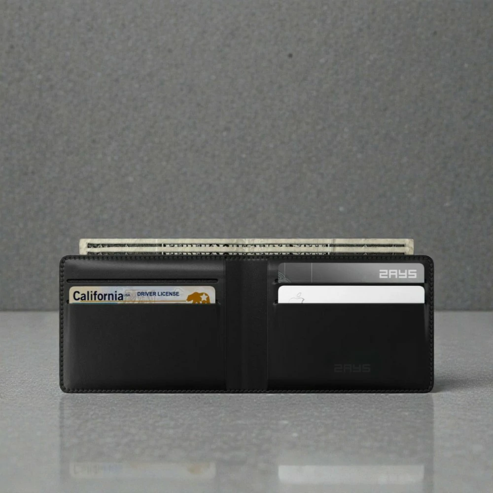 Zays Handcrafted Premium Leather Bifold Short Wallet - W111 - Image 9