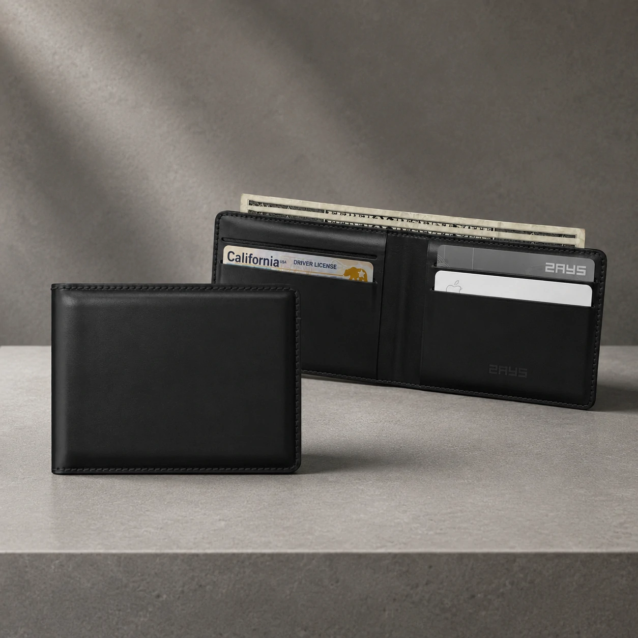 Zays Handcrafted Premium Leather Bifold Short Wallet - W111 - Image 17