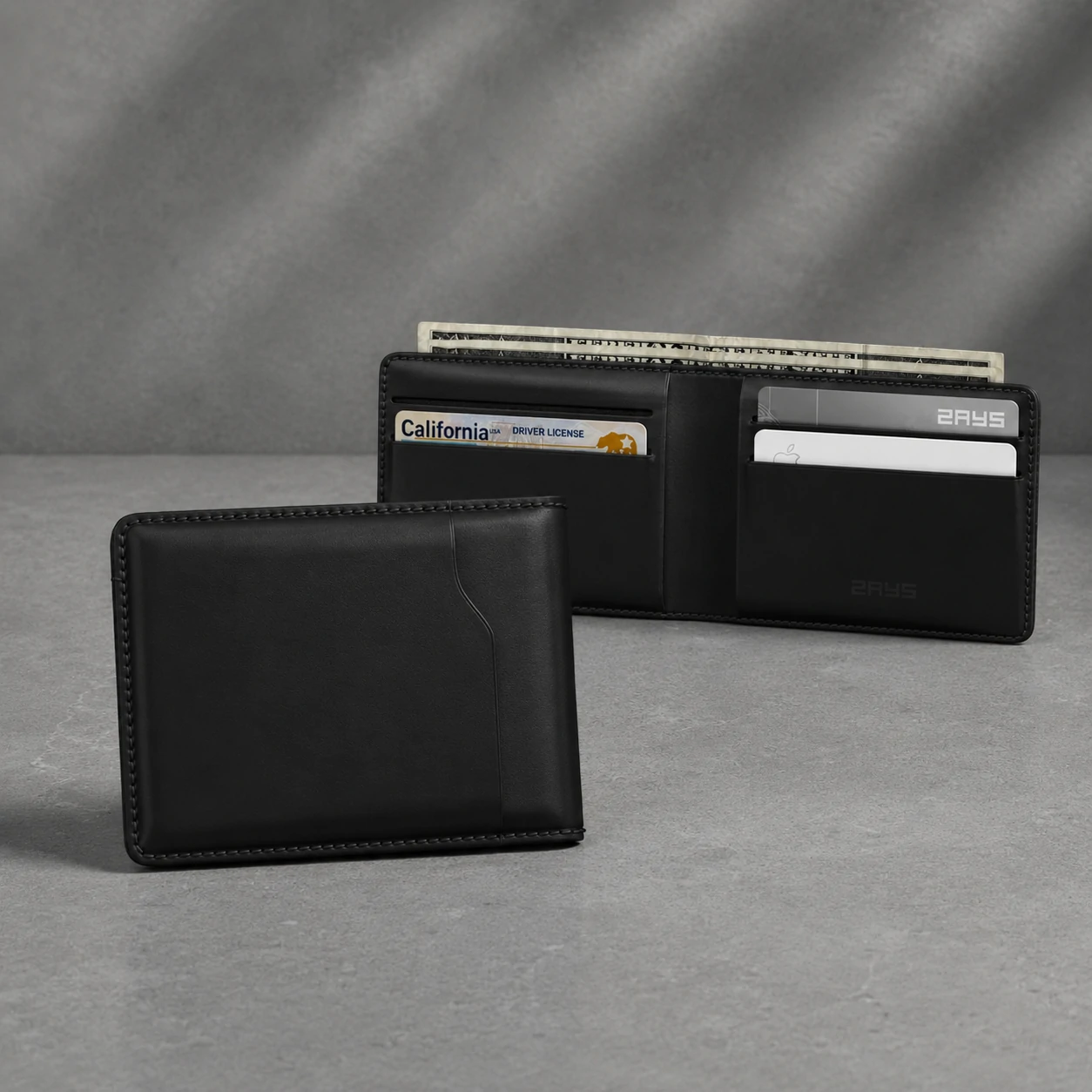 Zays Handcrafted Premium Leather Bifold Short Wallet - W111 - Image 2