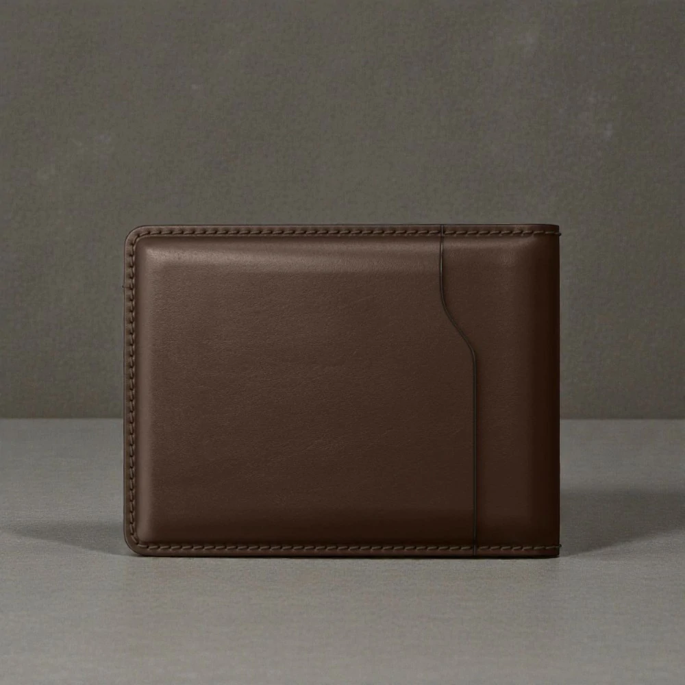 Zays Handcrafted Premium Leather Bifold Short Wallet - W111 - Image 8