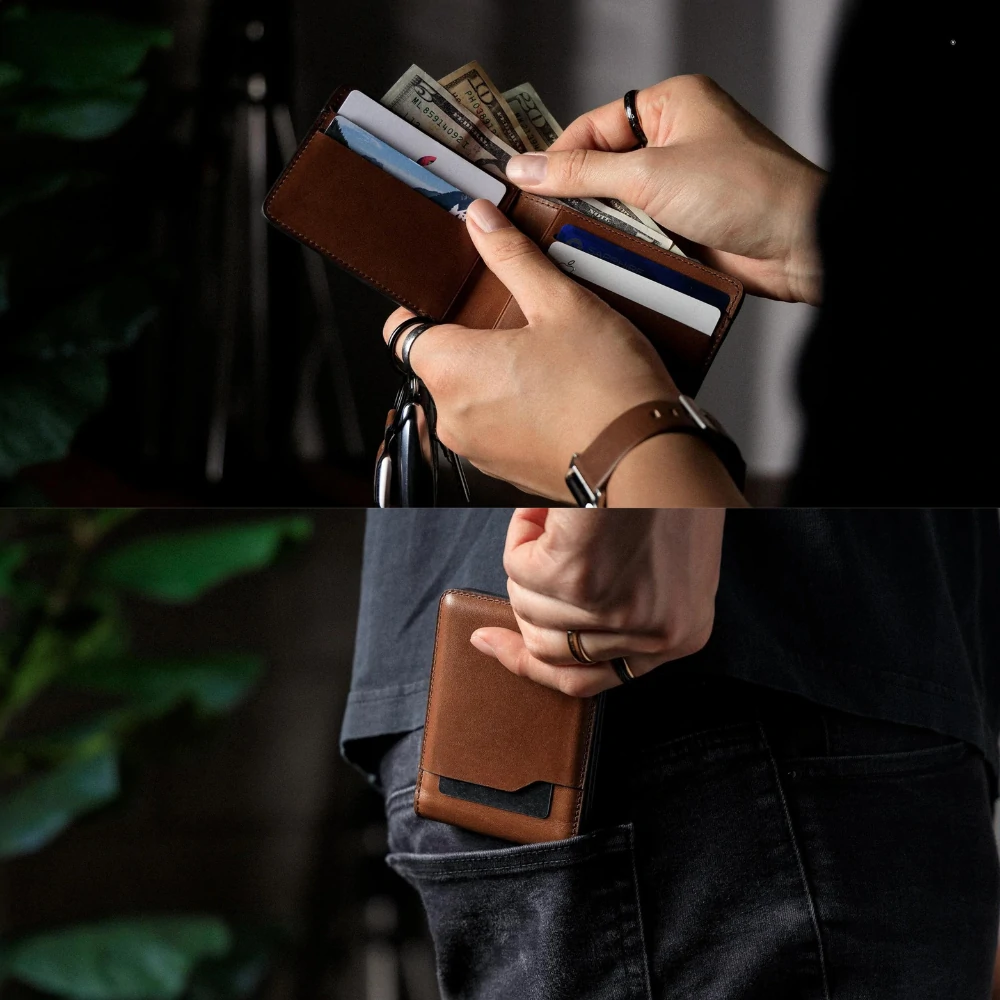 Zays Handcrafted Premium Leather Bifold Short Wallet - W111 - Image 19