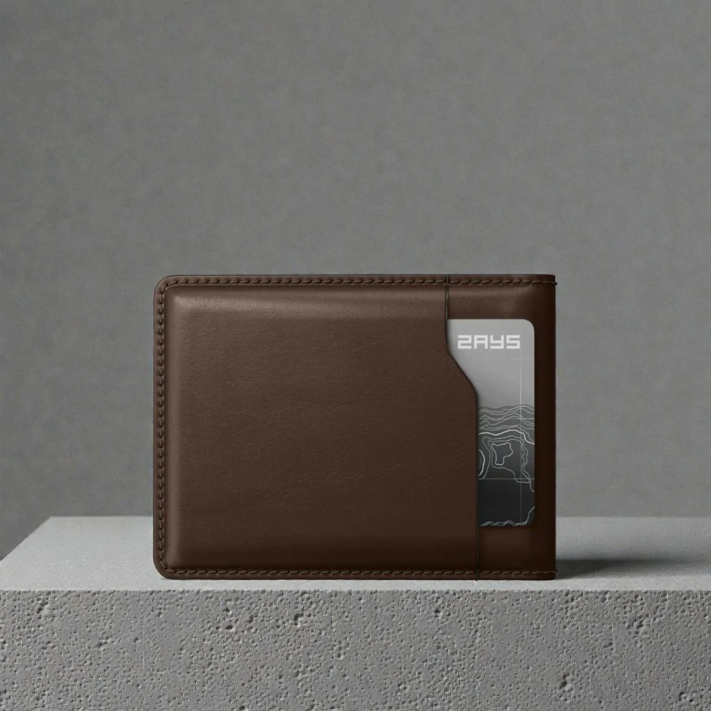 Zays Handcrafted Premium Leather Bifold Short Wallet - W111 - Image 24