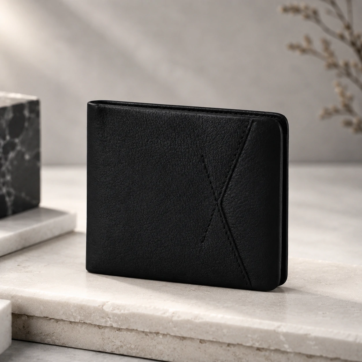 Zays Handcrafted Premium Leather Bifold Short Wallet - W112 - Image 6