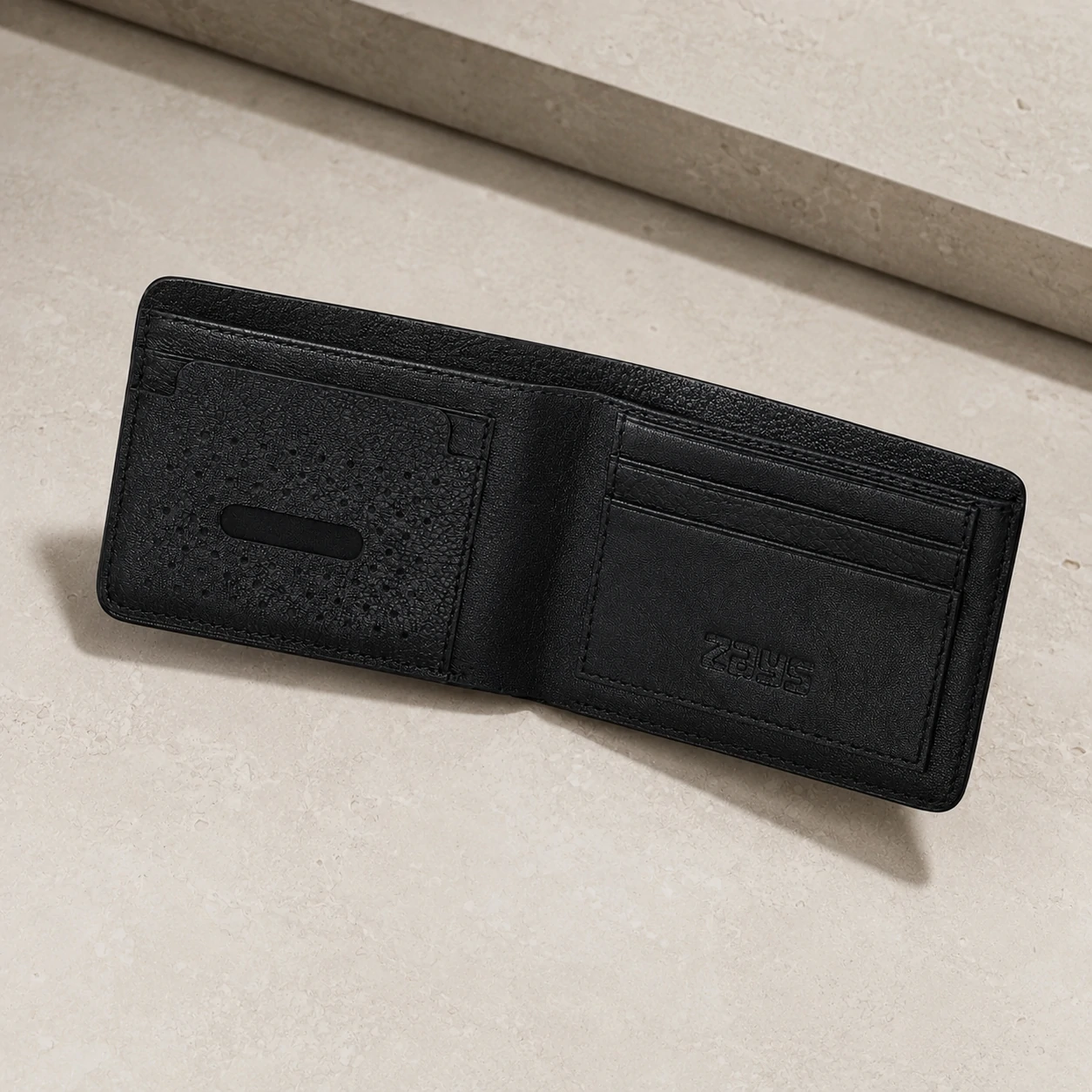 Zays Handcrafted Premium Leather Bifold Short Wallet - W112 - Image 10