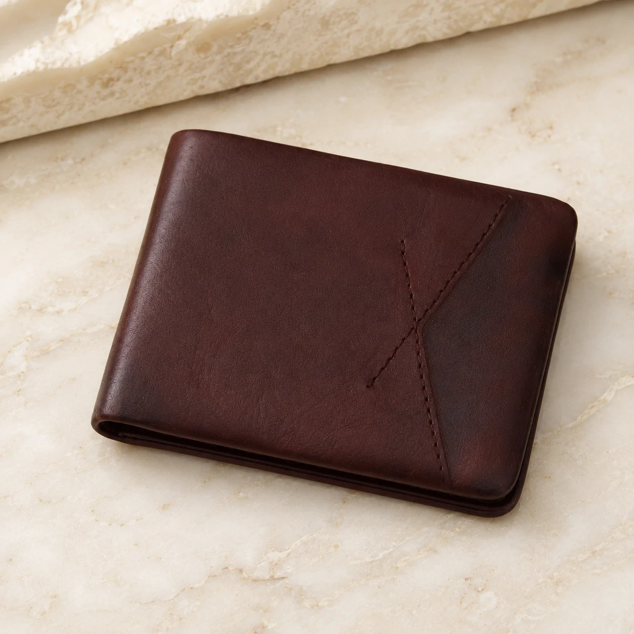 Zays Handcrafted Premium Leather Bifold Short Wallet - W112 - Image 11