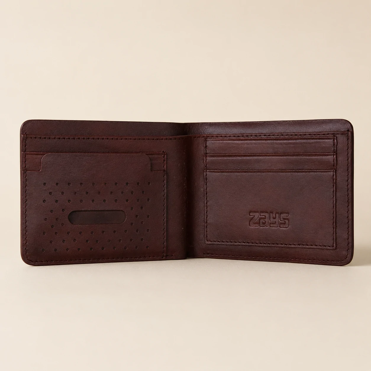 Zays Handcrafted Premium Leather Bifold Short Wallet - W112 - Image 7