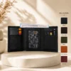 Zays Handcrafted Premium Leather Trifold Short Wallet - W113
