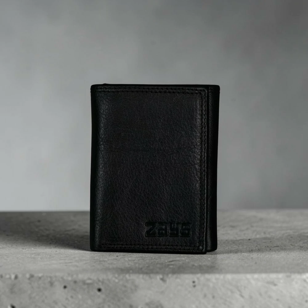 Zays Handcrafted Premium Leather Trifold Short Wallet - W113 - Image 7