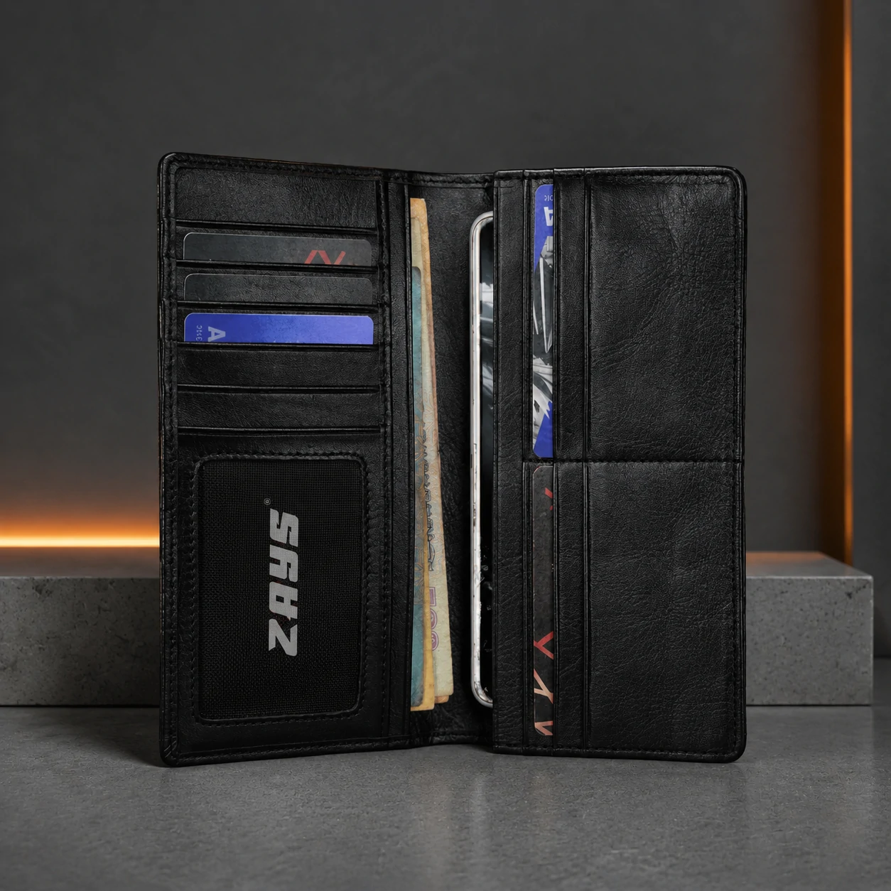 Zays Handcrafted Premium Eco-Friendly Leather Long Wallet for Mobile and Many things - W114 - Image 8