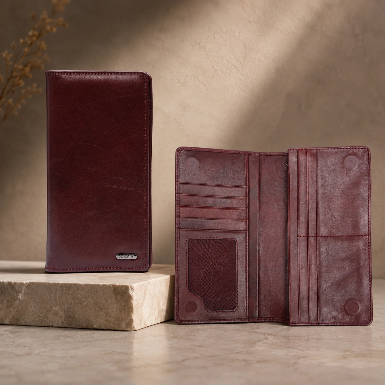 Zays Handcrafted Premium Eco-Friendly Leather Long Wallet for Mobile and Many things - W115 - Image 4