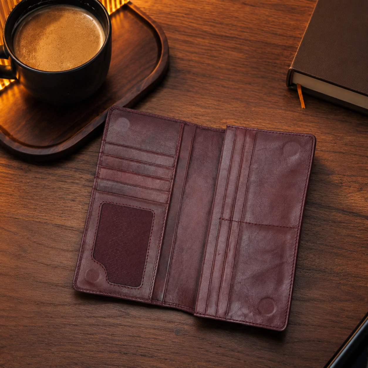Zays Handcrafted Premium Eco-Friendly Leather Long Wallet for Mobile and Many things - W115 - Image 10