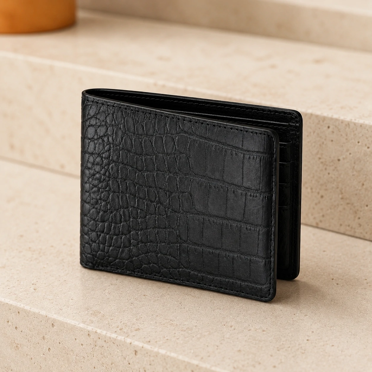 Zays Handcrafted Premium Leather Bifold Short Wallet - W117 - Image 7