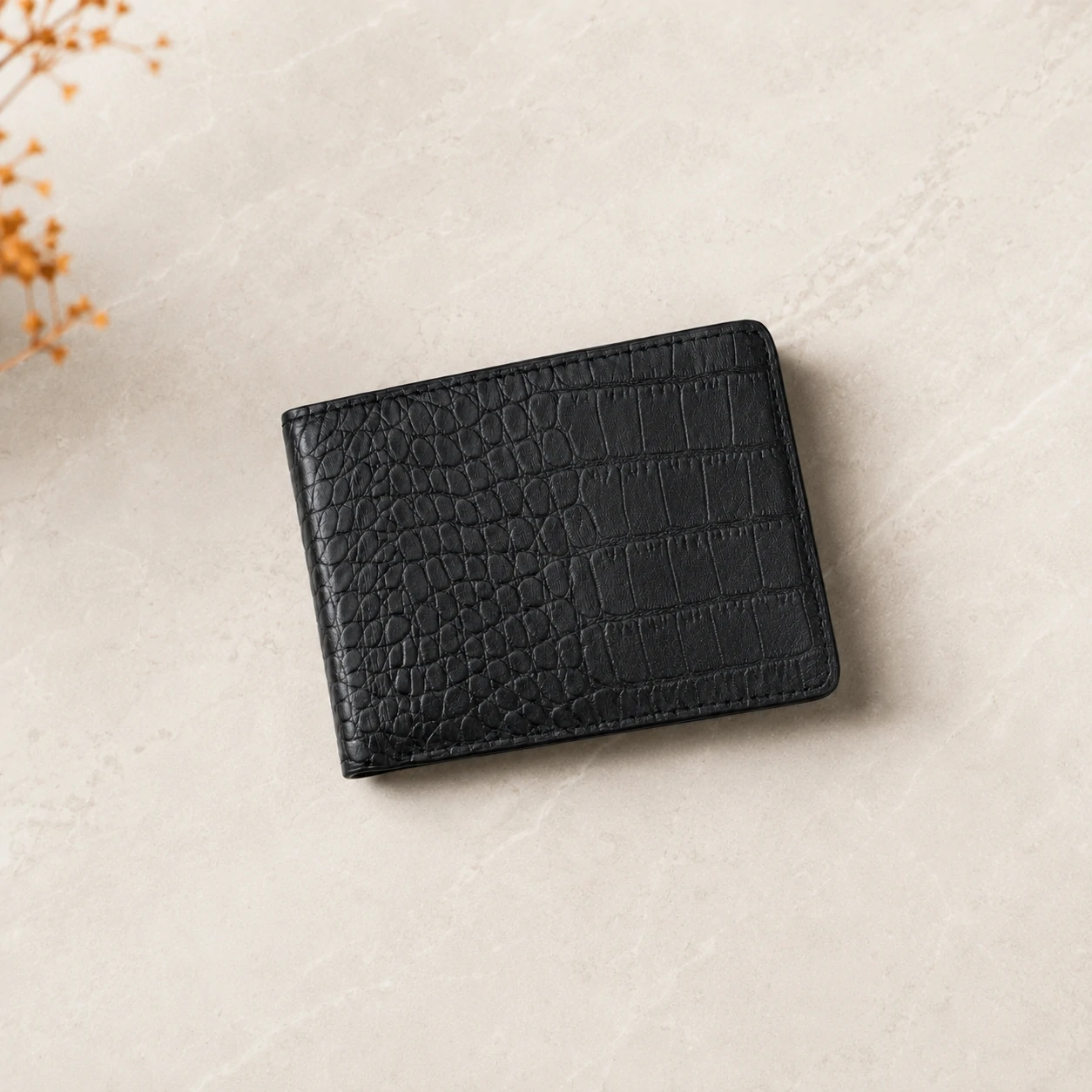 Zays Handcrafted Premium Leather Bifold Short Wallet - W117 - Image 8