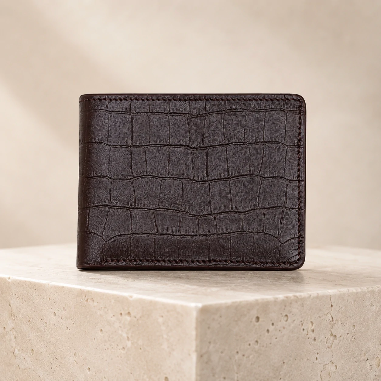 Zays Handcrafted Premium Leather Bifold Short Wallet - W117 - Image 9