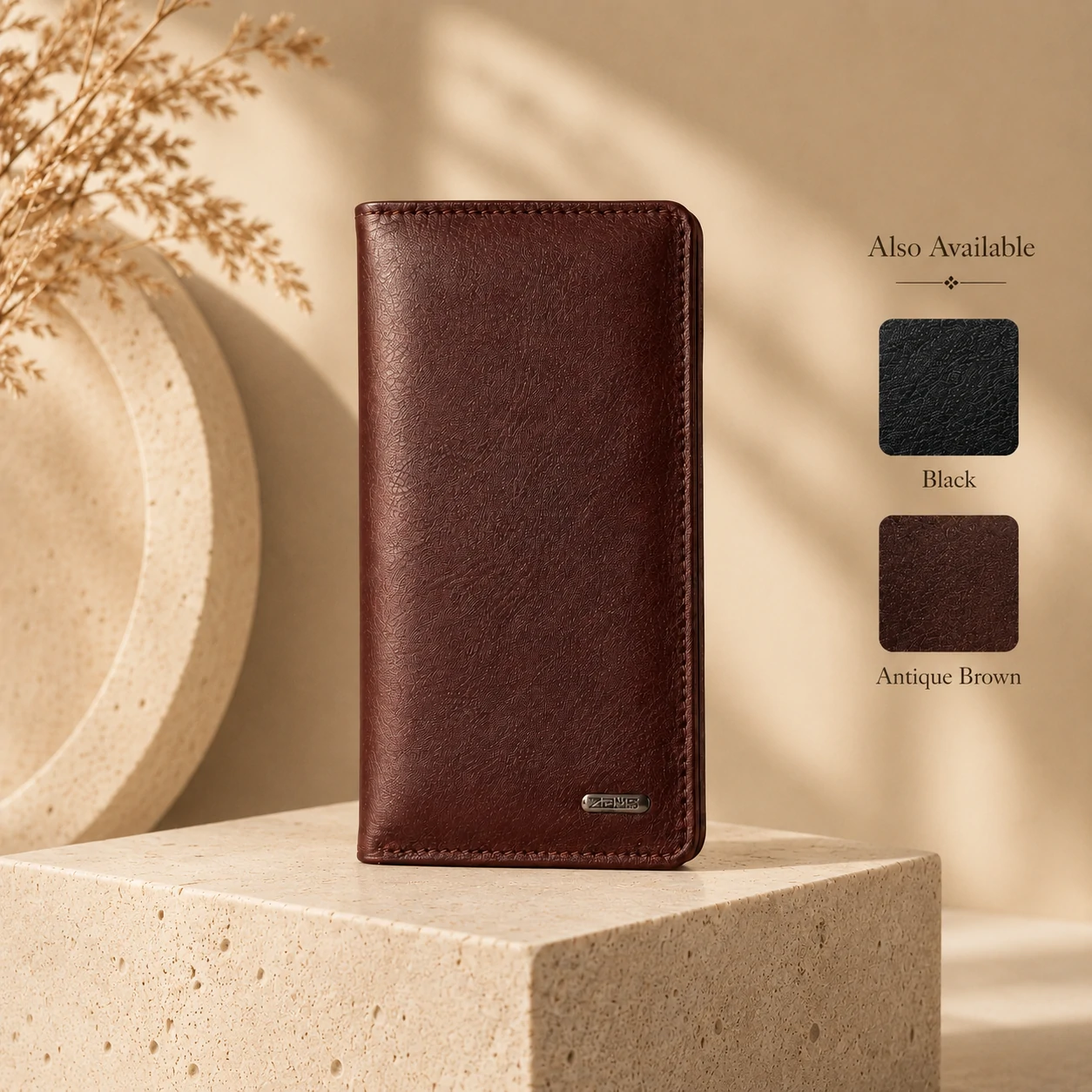 Zays Handcrafted Premium Eco-Friendly Leather Long Wallet for Mobile and Many things - W118