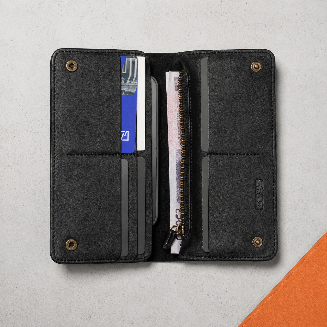 Zays Handcrafted Premium Eco-Friendly Leather Long Wallet for Mobile and Many things - W118 - Image 12