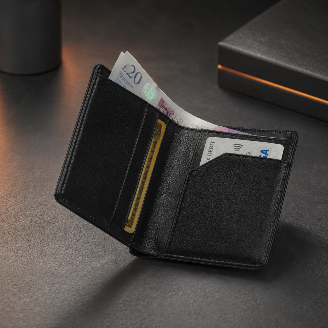 Zays Handcrafted Premium Leather Bifold Short Wallet - W119 - Image 9