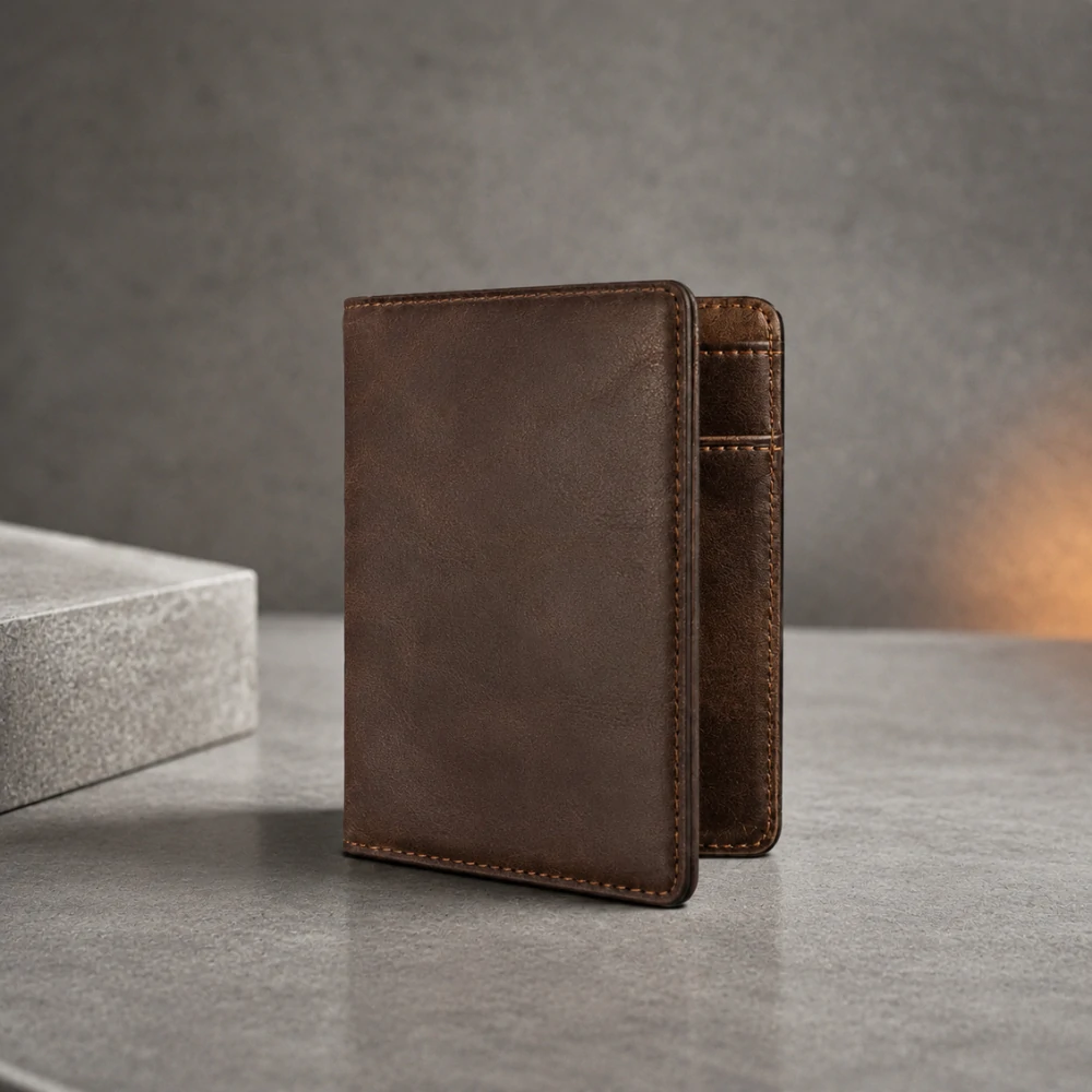 Zays Handcrafted Premium Leather Bifold Short Wallet - W119 - Image 10