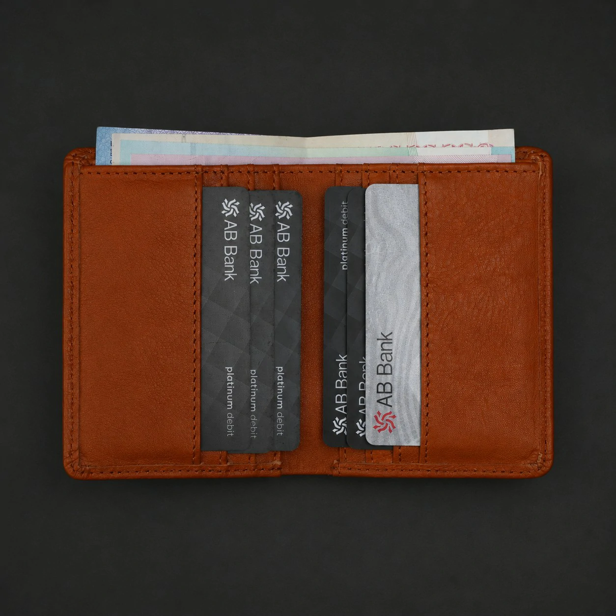 Zays Handcrafted Premium Leather Super Slim Card Holder Mini Wallet - W120 - Image 13