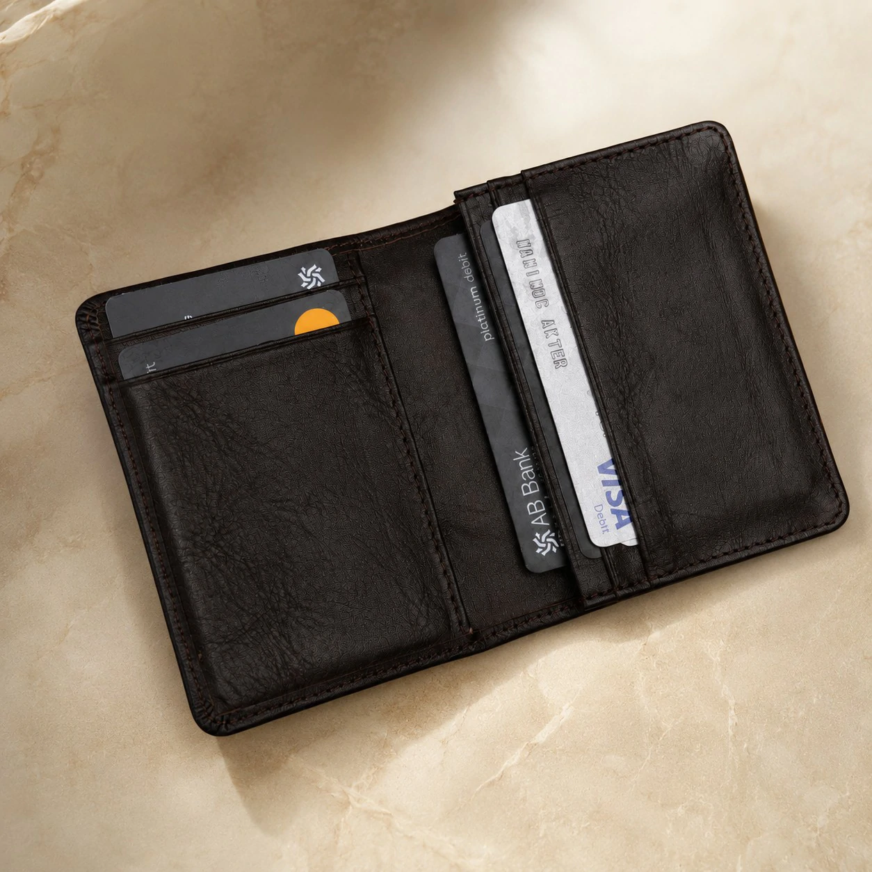 Zays Handcrafted Premium Leather Super Slim Card Holder Mini Wallet - W121 - Image 8