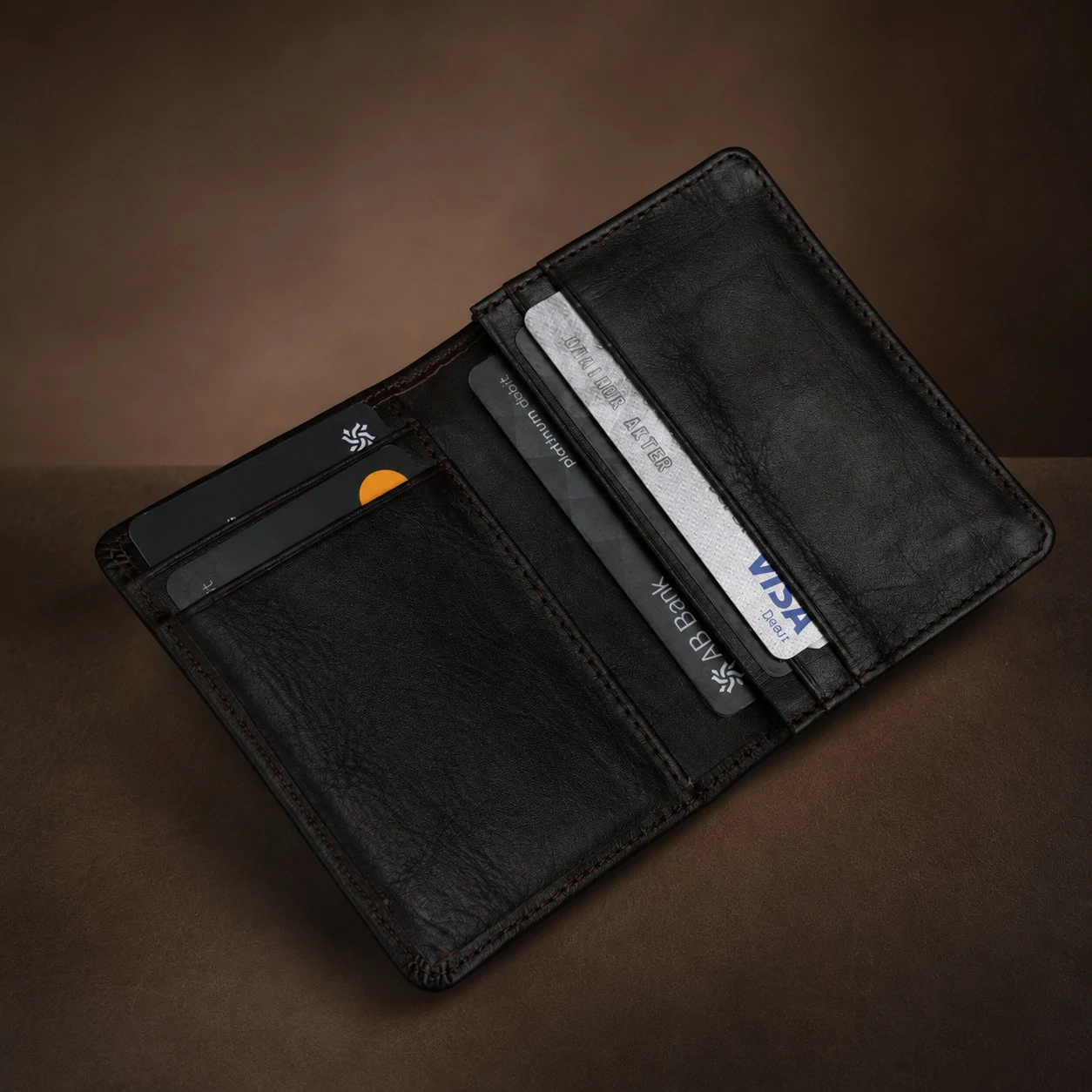 Zays Handcrafted Premium Leather Super Slim Card Holder Mini Wallet - W121 - Image 10