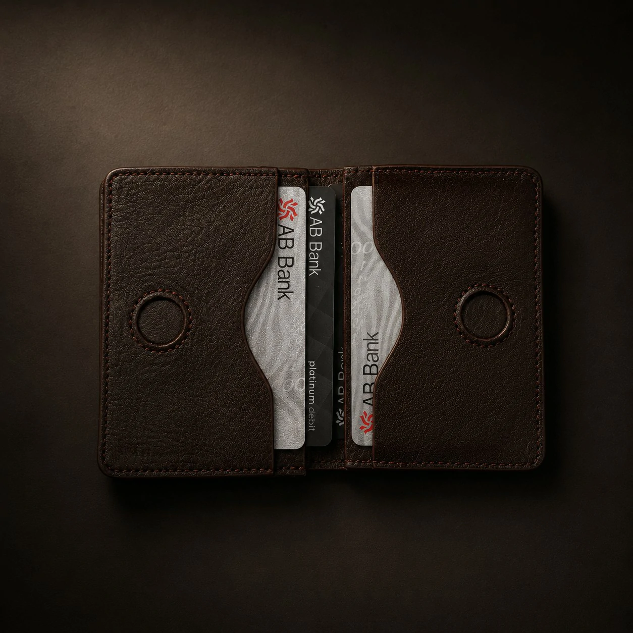 Zays Premium Eco-Friendly Leather Magnetic Card Holder Mini Wallet (CW127-Chocolate) - Image 6