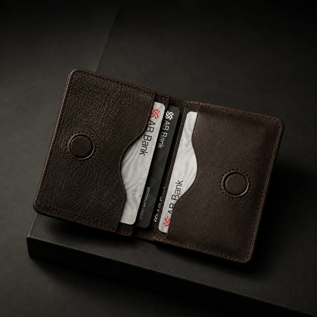 Zays Premium Eco-Friendly Leather Magnetic Card Holder Mini Wallet (CW127-Chocolate) - Image 8