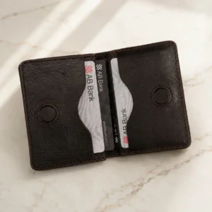 Alternative view of Zays Premium Eco-Friendly Leather Magnetic Card Holder Mini Wallet (CW127-Chocolate)