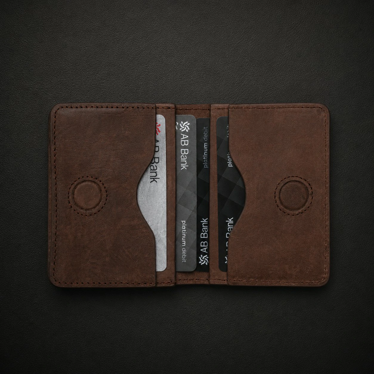 Zays Premium Eco-Friendly Leather Magnetic Card Holder Mini Wallet (CW128-Oil Pull Up) - Image 8