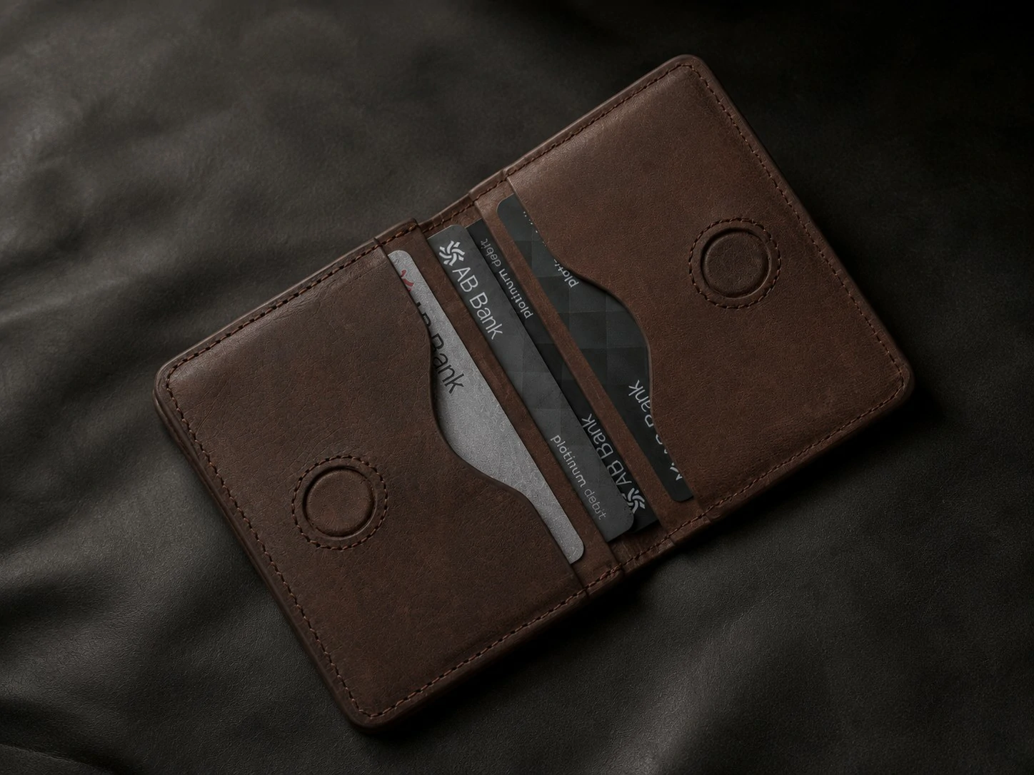 Zays Premium Eco-Friendly Leather Magnetic Card Holder Mini Wallet (CW128-Oil Pull Up) - Image 7