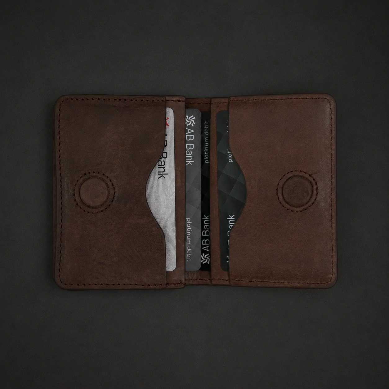 Zays Premium Eco-Friendly Leather Magnetic Card Holder Mini Wallet (CW128-Oil Pull Up) - Image 12