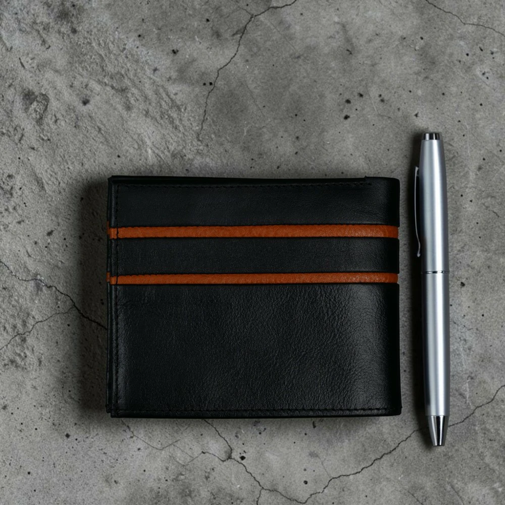 Zays Handcrafted Premium Leather Bifold Short Wallet - W122 - Image 17