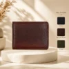 Zays Handcrafted Premium Leather Bifold Short Wallet - W123