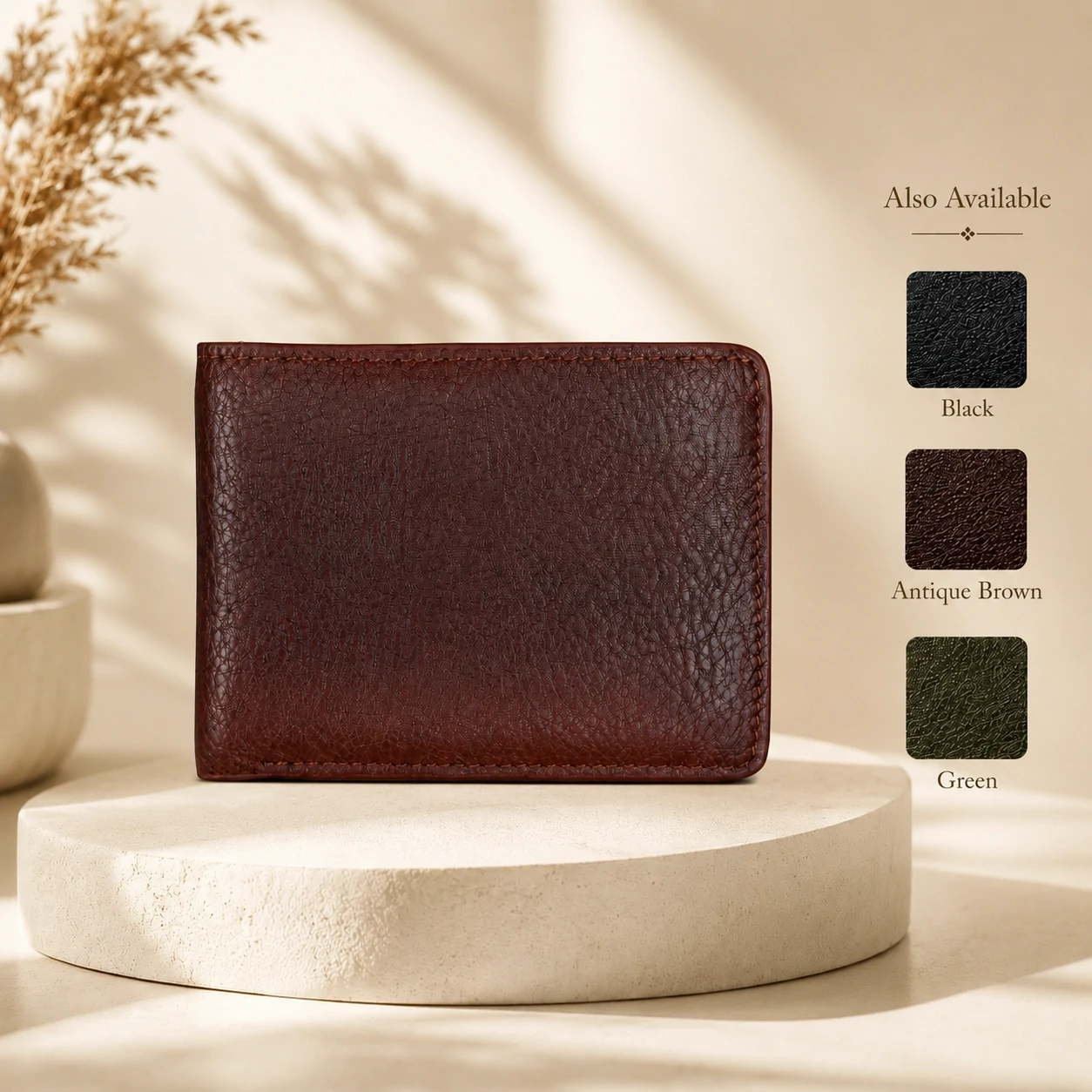 Zays Handcrafted Premium Leather Bifold Short Wallet - W123